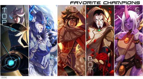 LoL: Favorite Champions Each Role (templet below) by bekkomi on DeviantArt