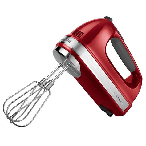 KitchenAid 7-Speed Empire Red Hand Mixer-KHM7210ER - The Home Depot