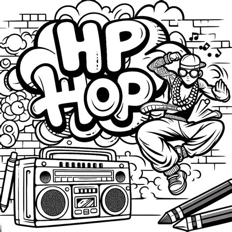 Free Hip Hop coloring page - Download, Print or Color Online for Free