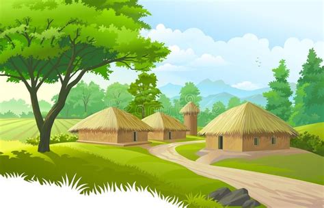 Village drawing – Artofit