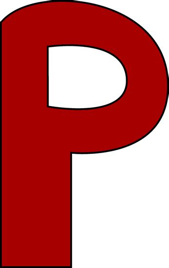 Red Letter P Clip Art - Large Red Capital Letter P