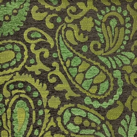 Sydney - Modern Paisley Pattern Chenille Upholstery Fabric by the Yard