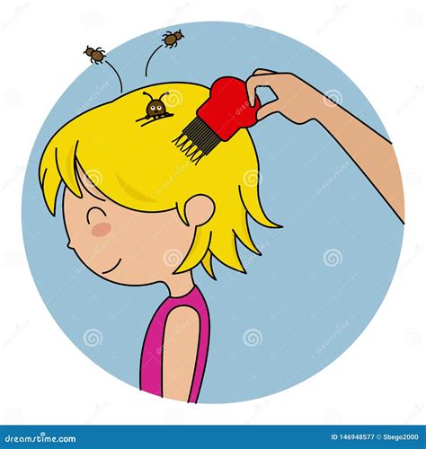 Girl with head lice stock vector. Illustration of itch - 146948577