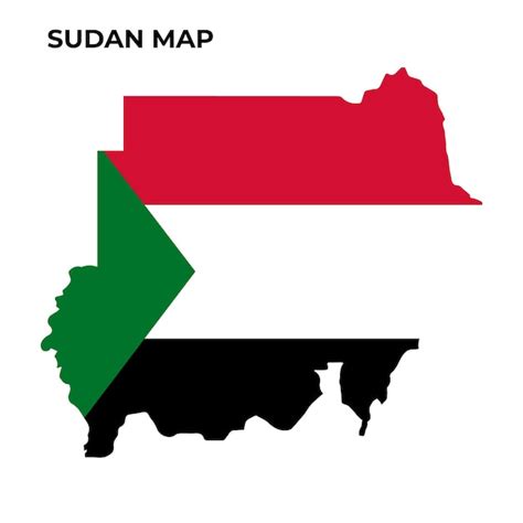 Premium Vector | Sudan National Flag Map Design Illustration Of Sudan ...