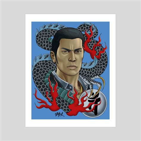 Kiryu Kazuma Tattoo Portrait, an art print by Rebecca Foxx - INPRNT