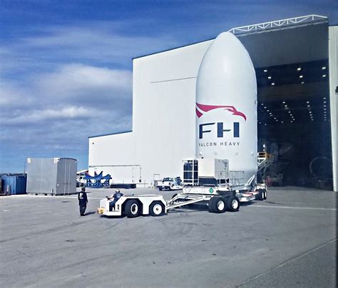 SpaceX's Falcon Heavy payload fairing spotted ahead of its maiden launch