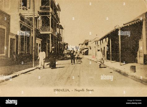 Ismailia, Egypt -- 1900 -- Negrelli Street in the Suez Canal city of ...