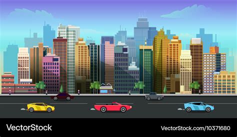 City game background 2d application design Vector Image