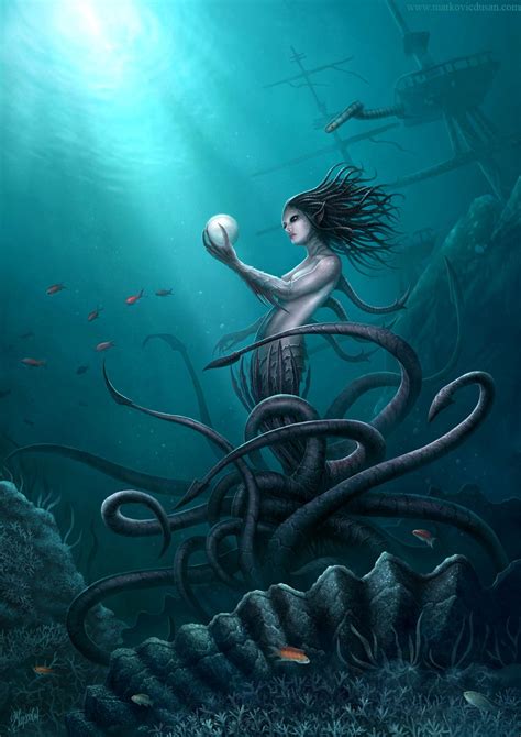 Lemuria painting | Creature marine, Illustrazione fantasy, Sirene