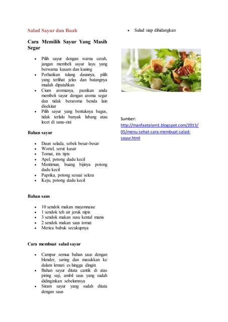 Salad sayur dan buah | PDF