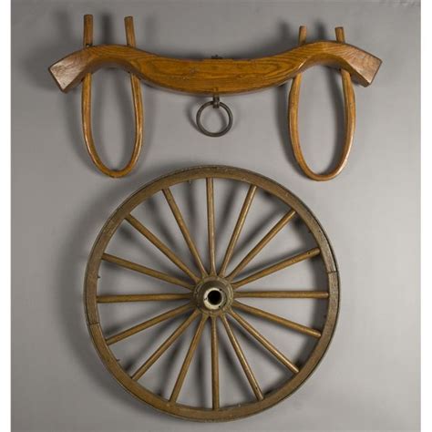 Very Fine Antique Ox Yoke & Wagon Wheel