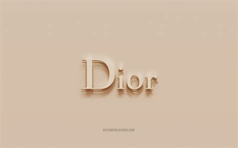 Dior logo, brown plaster background, Dior 3d logo, brands, Dior emblem ...