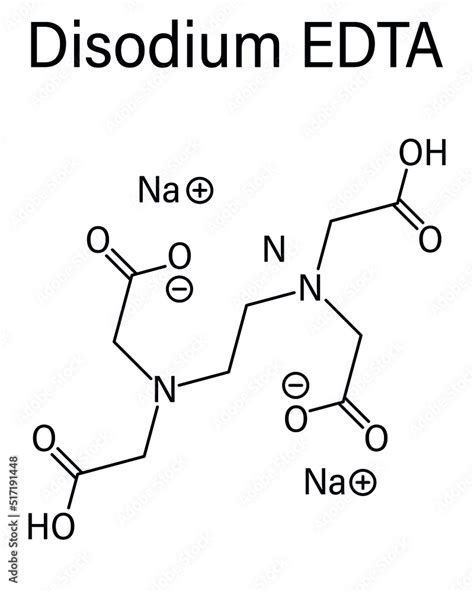 Skeletal formula of Disodium edetate or disodium EDTA drug molecule ...