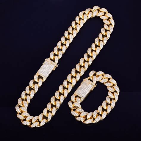 Mens 20mm Bling Heavy AAA Lab Diamond Custom Miami Cuban Link Chain ...