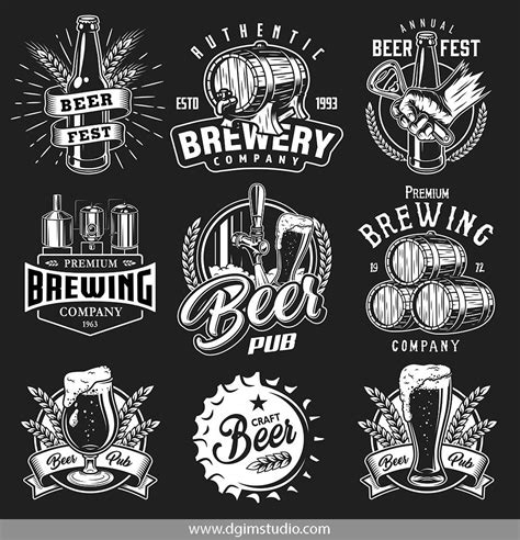 Beer templates. Set 1 | Beer logo design, Craft beer logo, Brewery logos