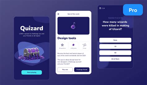 Quiz App UI Design Template | Quiz App UI | Uizard