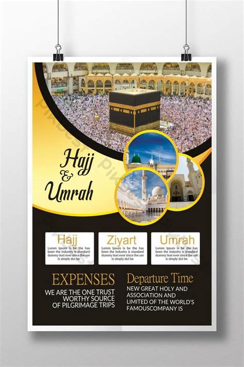 Black & Golden Hajj Poster Template | PSD Free Download - Pikbest