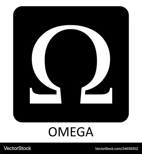 Omega symbol Royalty Free Vector Image - VectorStock