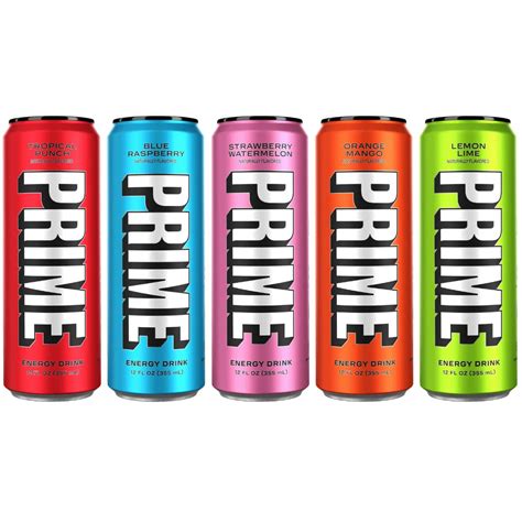 Buy Prime Hydration Drink Energy Cans 5 Flavor Variety Pack - 200mg ...