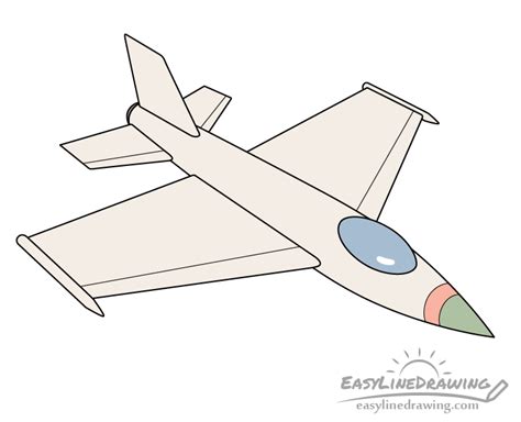 How to Draw a Fighter Jet Step by Step - EasyLineDrawing