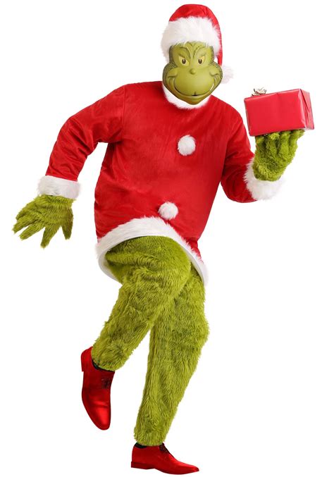 The Grinch Santa Deluxe Jumpsuit with Mask Costume for Men