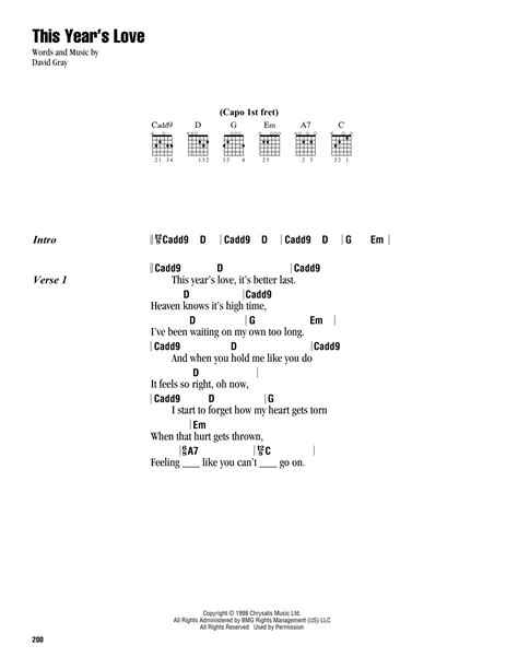 This Year's Love by David Gray - Guitar Chords/Lyrics - Guitar Instructor