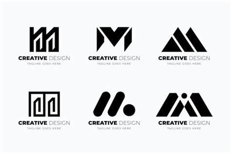 Free Vector | Flat design m logo template collection