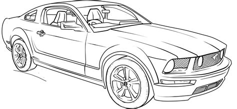 Ford Mustang GT Lineart Coloring Page | Cars coloring pages, Camaro car ...