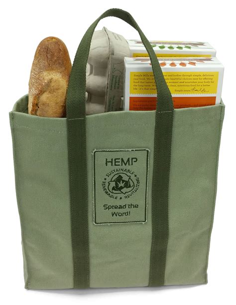 100% Hemp Canvas Heavy Duty Reusable Shopping Tote Bag