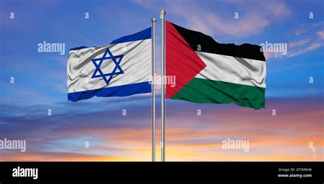 Israel and Palestine flags. Waving flag design. Israel Palestine flag ...