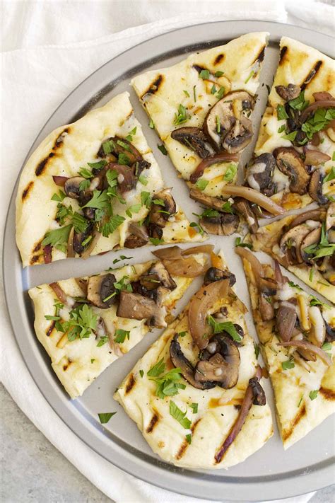 Grilled Mushroom Pizza with Rosemary and Smoked Mozzarella