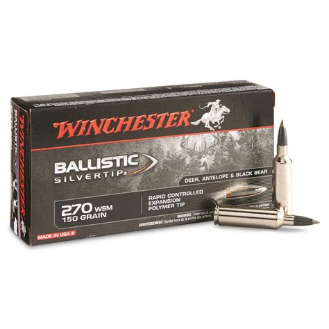 Winchester Supreme Ballistic Silvertip, .270 Winchester Short Magnum ...