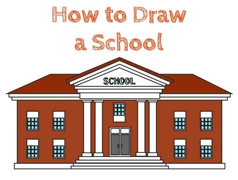 School Drawing Guide - How to Draw a School Easy | Easy drawings ...