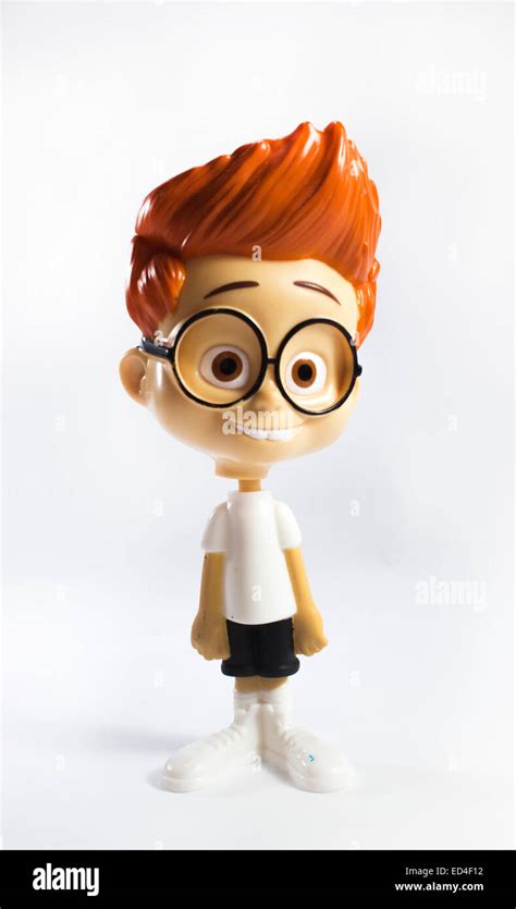 Cute smart boy character on white Stock Photo - Alamy