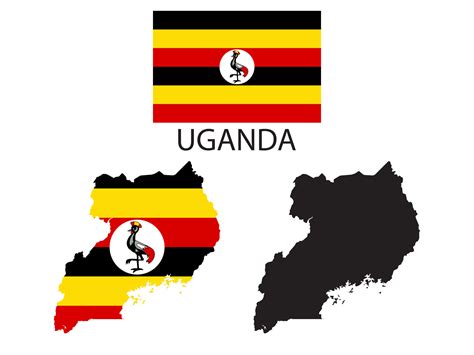 uganda flag and map illustration vector 21822884 Vector Art at Vecteezy