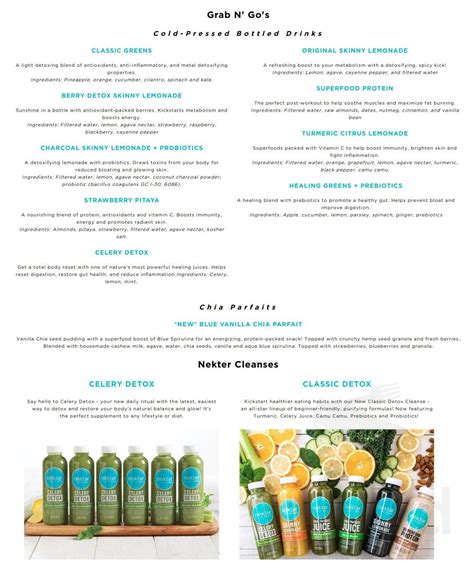 Nekter juice bar menu - theatrexoler