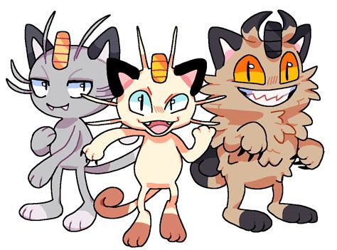 Alolan Meowth, Meowth, Galarian Meowth by puppsicle on DeviantArt