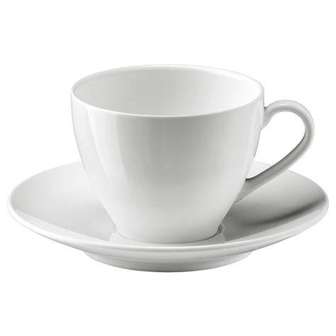 VÄRDERA Coffee cup and saucer - white - IKEA