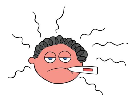 Cartoon Man is Sick and Has a Fever Vector Illustration 2823157 Vector ...