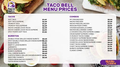 Taco Bell Menu Prices w/ Breakfast + Discounts (2024)