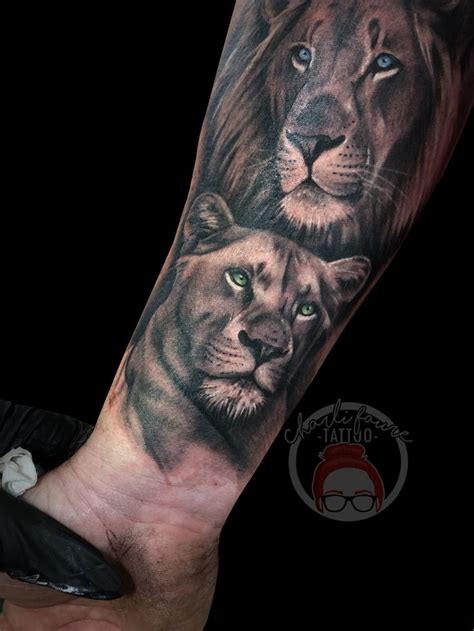 Lioness And Lion Tattoo