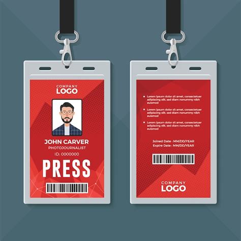 Premium Vector | Press ID card design template