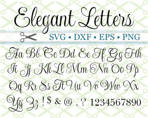 ELEGANT SCRIPT SVG FONT-Cricut & Silhouette Files SVG DXF EPS PNG ...