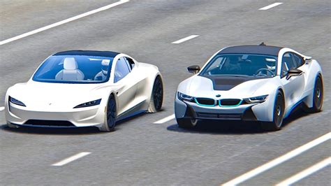 Tesla Roadster vs BMW i8 - Drag Race - YouTube