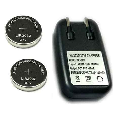 2PCS/LOT New Original LIR2032 3V Rechargeable lithium battery button ...