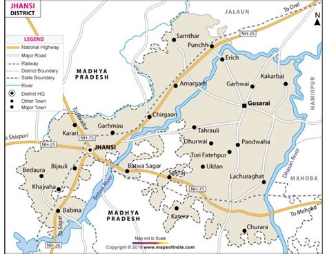 Buy Printed Jhansi District Map Vinyl