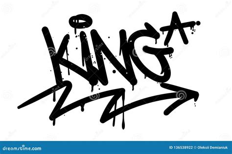 King graffiti tag stock vector. Illustration of banner - 136538922