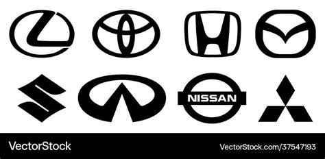 Set most popular japanese car companies logo Vector Image