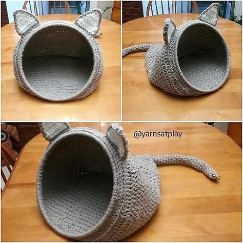 Cat Cat-Cave made freehand (no pattern) | Crochet cat, Cat cave, Crazy ...