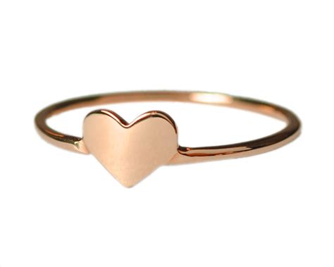 Solid 14K Rose Gold Heart Ring